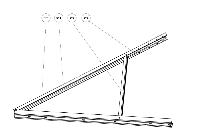 U-vormige portretbeugel voor plat dak 15–35° / gevel 55–75°