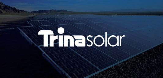 Logo Trinasolar sur un parc solaire, partenaire d'Ecostal Belgique depuis 2016