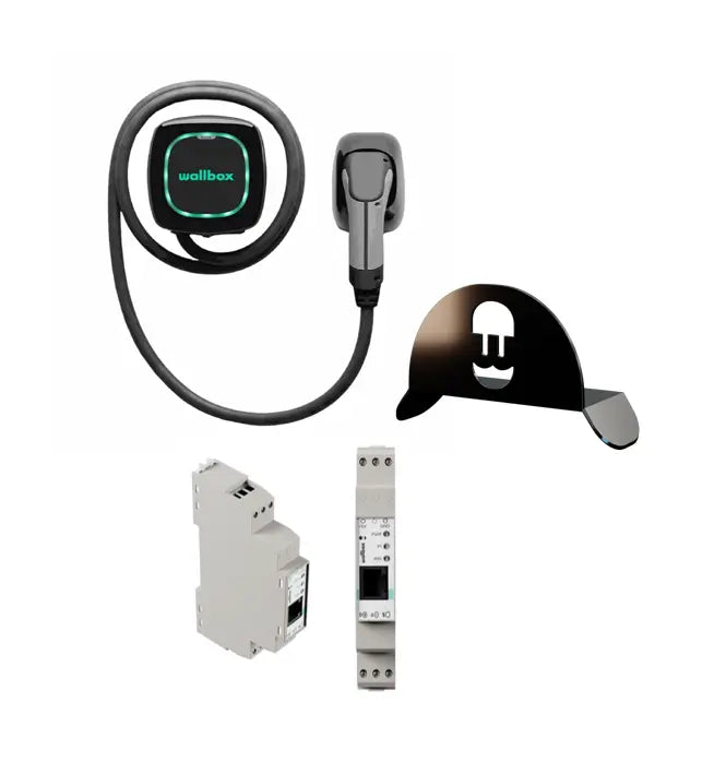 KIT WALLBOX PULSAR MAX 22KW BLACK 7M P1 CABLE HOLDER 