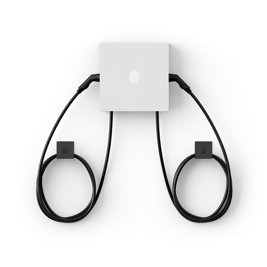 Chargeur Smappee EV WALL DUAL WHITE WITH 2 X CABLES, 22kW, triphasé, AC, Cable 5m, Type 2 - 2 ans de garantie